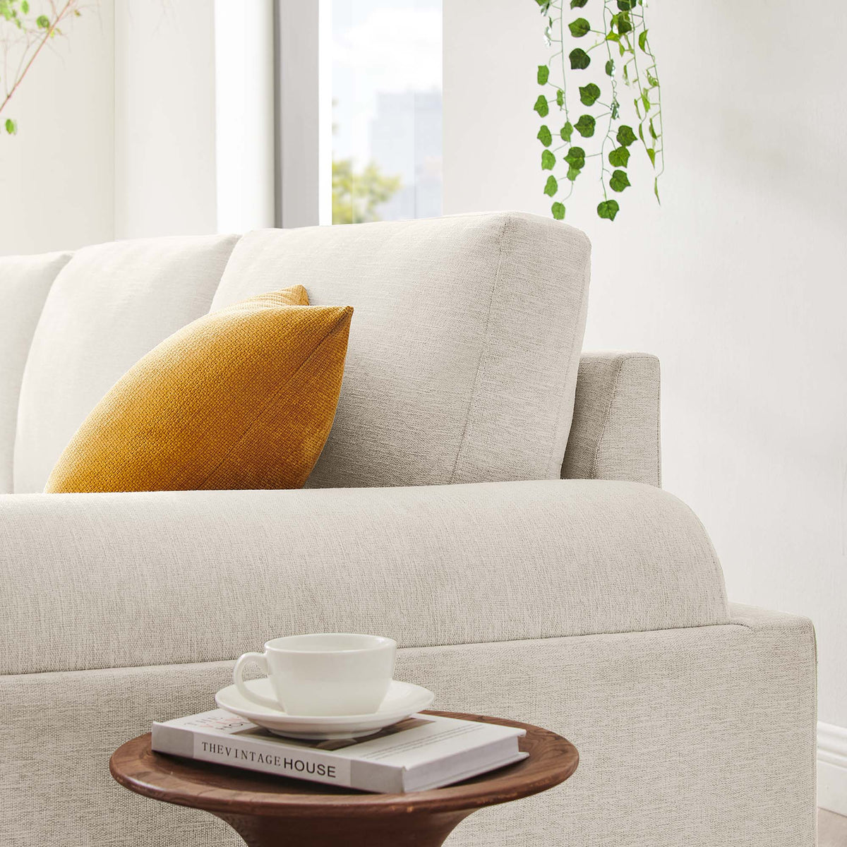 Oasis Ivory Upholstered Fabric Sofa - Ornate Home