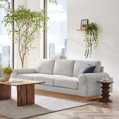 Oasis Light Gray Upholstered Fabric Sofa - Ornate Home