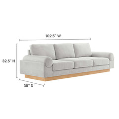 Oasis Light Gray Upholstered Fabric Sofa - Ornate Home