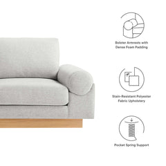 Oasis Light Gray Upholstered Fabric Sofa - Ornate Home