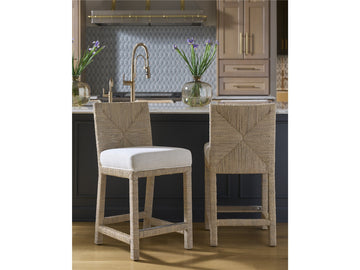 Oasis Natural Abaca/Crypton Nomad Snow Counter Chair (Set of 2) - Ornate Home