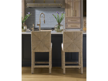 Oasis Natural Abaca/Crypton Nomad Snow Counter Chair (Set of 2) - Ornate Home