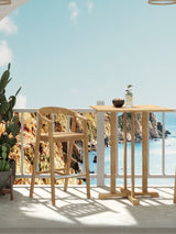 Oasis Square Teak Outdoor Bar Height Dining Table with Umbrella Hole - Ornate Home