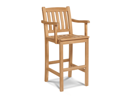 Oasis Teak Outdoor Bar Height Dining Armchair - Ornate Home
