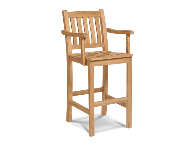 Oasis Teak Outdoor Bar Height Dining Armchair - Ornate Home
