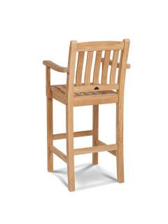 Oasis Teak Outdoor Bar Height Dining Armchair - Ornate Home