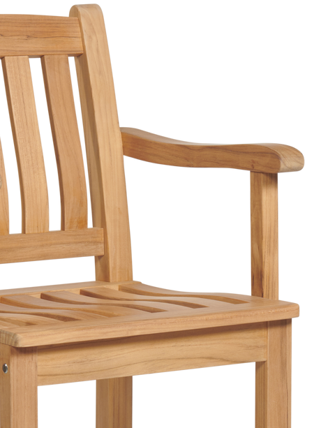 Oasis Teak Outdoor Bar Height Dining Armchair - Ornate Home