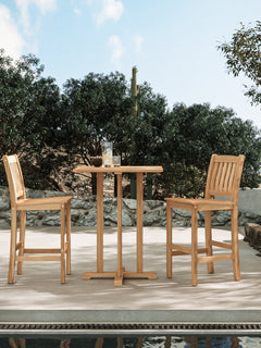 Oasis Teak Outdoor Bar Height Dining Chair - Ornate Home