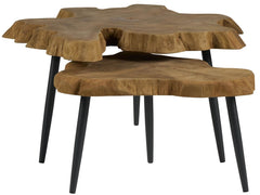 Oasis Teak Shield Nesting Tables - Ornate Home