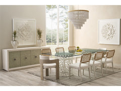 Oasis White/Tempered Glass Rectangular Dining Table - Ornate Home