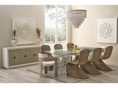 Oasis White/Tempered Glass Rectangular Dining Table - Ornate Home