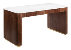 Obeah White & Walnut Desk - Ornate Home
