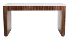 Obeah White & Walnut Desk - Ornate Home