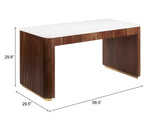Obeah White & Walnut Desk - Ornate Home