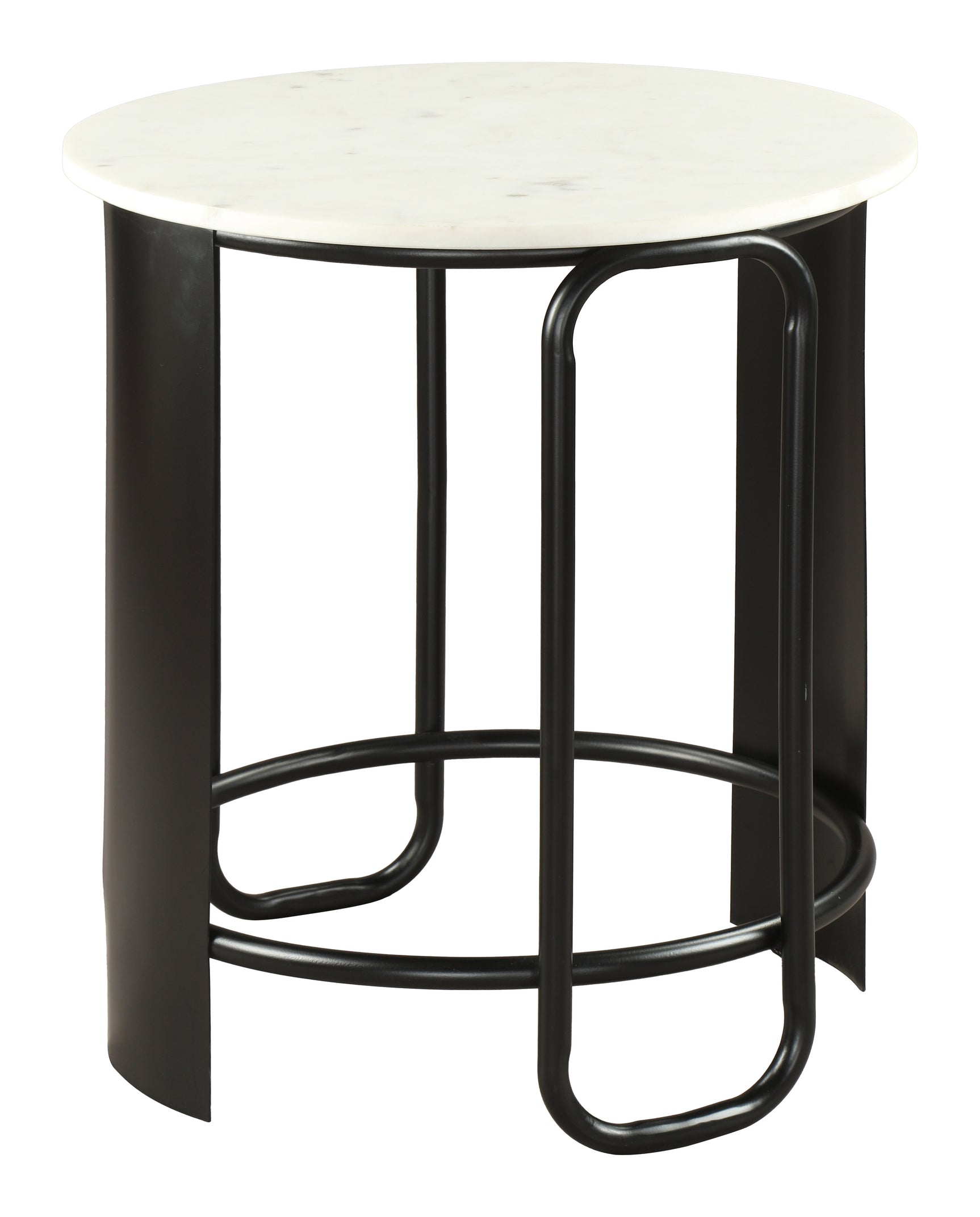 Obel White & Black Side Table - Ornate Home
