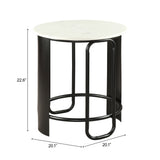 Obel White & Black Side Table - Ornate Home