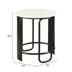Obel White & Black Side Table - Ornate Home