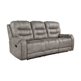 Oberon Brown Double Reclining Sofa - Ornate Home