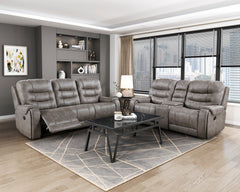 Oberon Brown Double Reclining Sofa - Ornate Home
