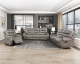 Oberon Brown Double Reclining Sofa - Ornate Home
