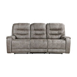 Oberon Brown Double Reclining Sofa - Ornate Home