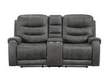 Oberon Dark Gray Double Reclining Loveseat - Ornate Home