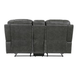 Oberon Dark Gray Double Reclining Loveseat - Ornate Home