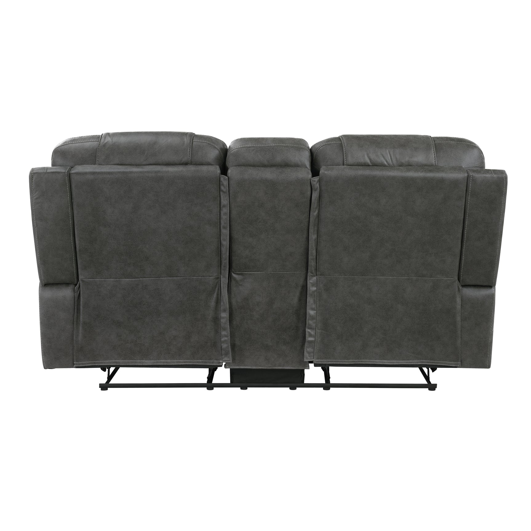 Oberon Dark Gray Double Reclining Loveseat - Ornate Home