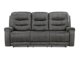 Oberon Dark Gray Double Reclining Sofa - Ornate Home