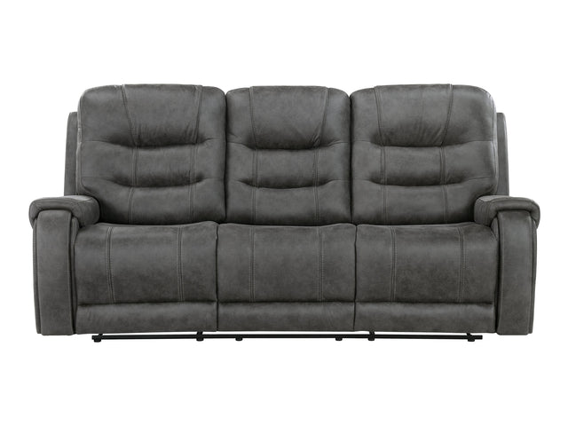Oberon Dark Gray Double Reclining Sofa - Ornate Home