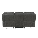 Oberon Dark Gray Double Reclining Sofa - Ornate Home