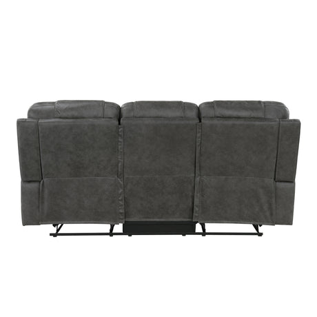 Oberon Dark Gray Double Reclining Sofa - Ornate Home