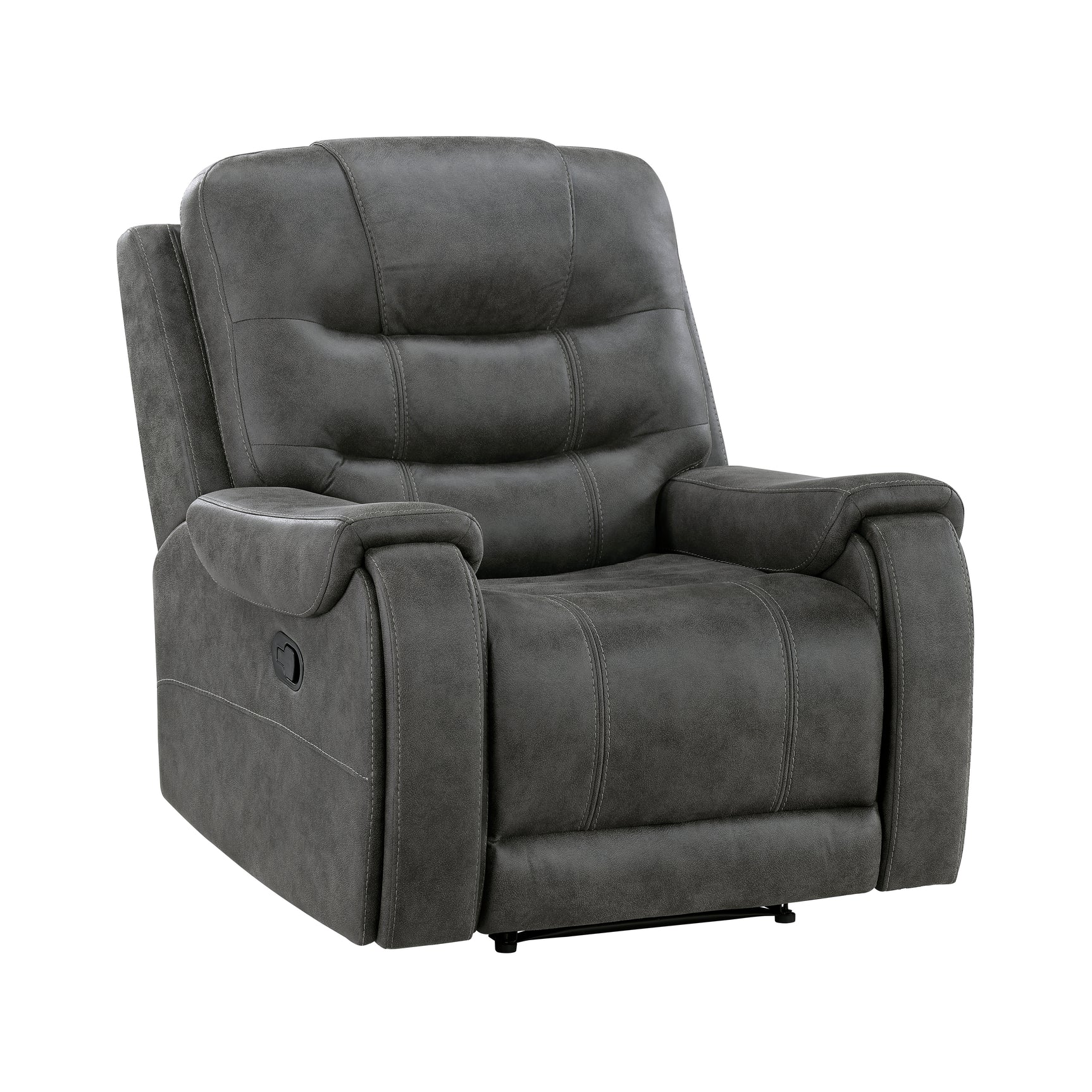 Oberon Dark Gray Reclining Chair - Ornate Home