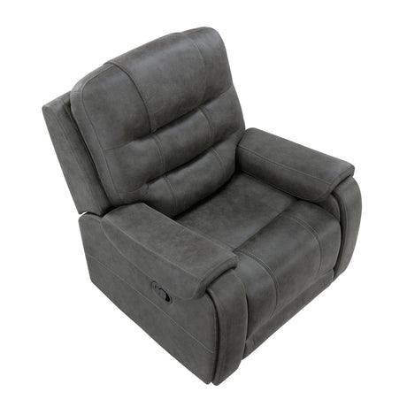 Oberon Dark Gray Reclining Chair - Ornate Home
