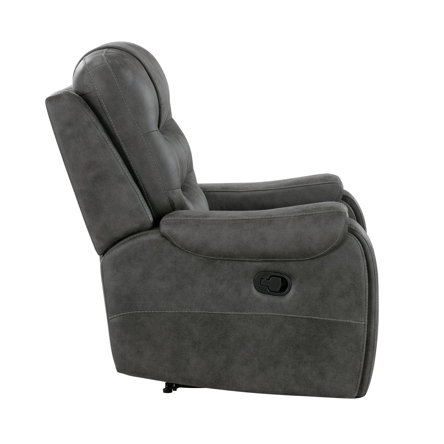 Oberon Dark Gray Reclining Chair - Ornate Home