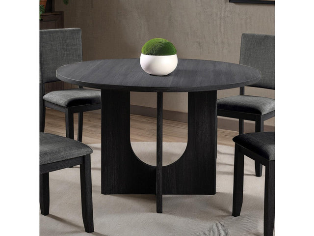 Oberto Dark Gray Round Dining Table - Ornate Home