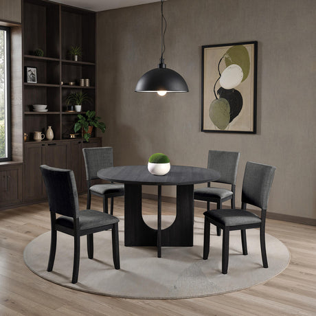 Oberto Dark Gray Round Dining Table - Ornate Home