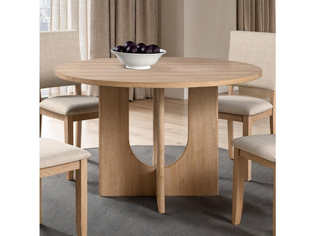 Oberto Natural Round Dining Table - Ornate Home