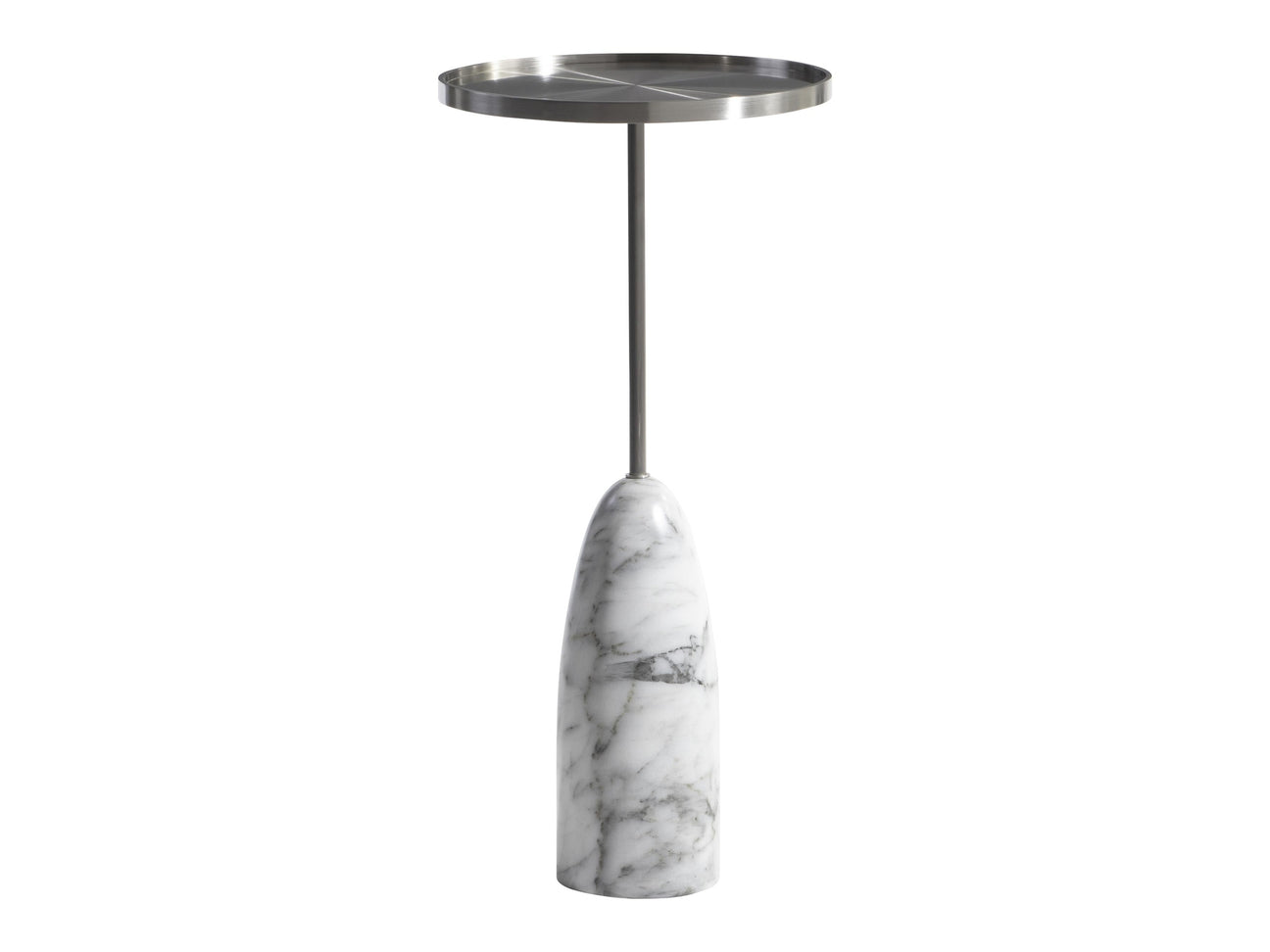 Obi Brushed Stainless Steel/Catia Black Accent Table - Ornate Home