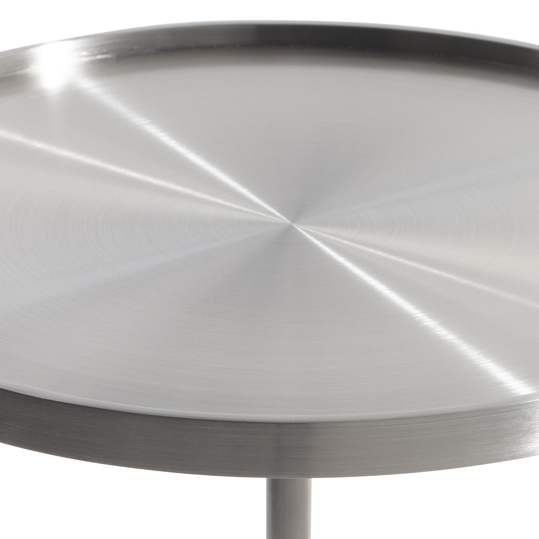 Obi Brushed Stainless Steel/Catia Black Accent Table - Ornate Home