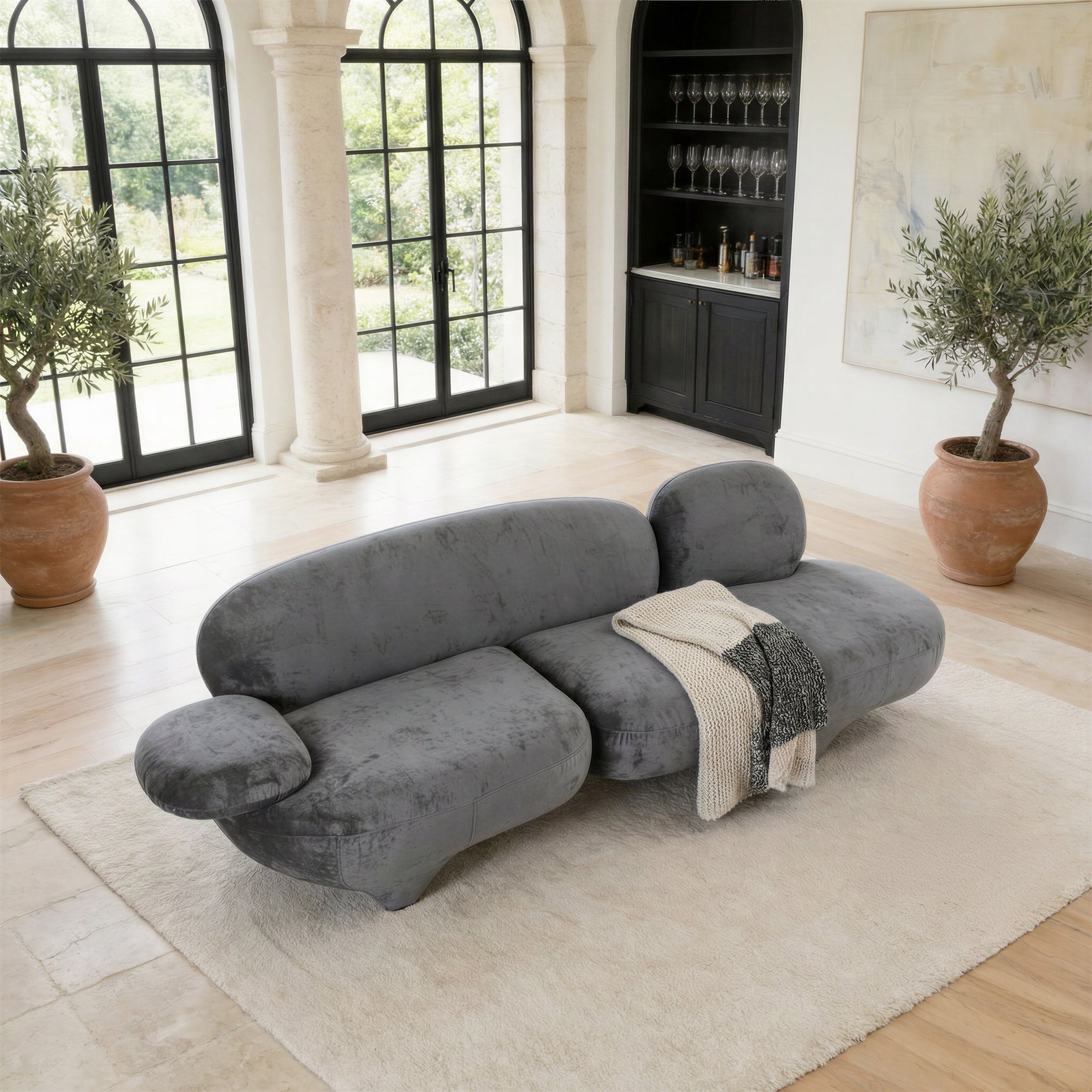 Oblak Storm Gray Sofa - Ornate Home
