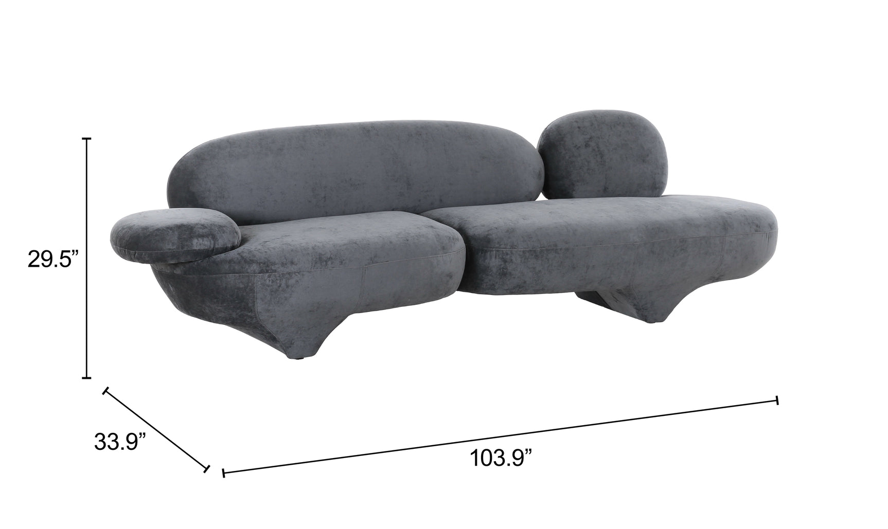 Oblak Storm Gray Sofa - Ornate Home