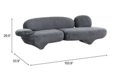 Oblak Storm Gray Sofa - Ornate Home