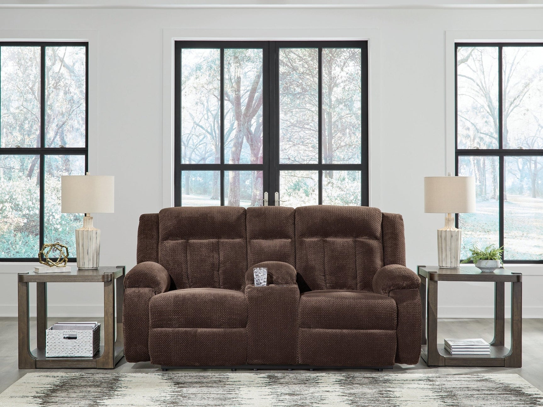 Observation Chocolate Power Reclining Loveseat w/Console (Online Special Price) - Ornate Home