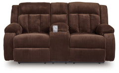 Observation Chocolate Power Reclining Loveseat w/Console - Ornate Home