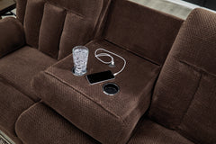 Observation Chocolate Power Reclining Sofa w/Drop Down Table - Ornate Home