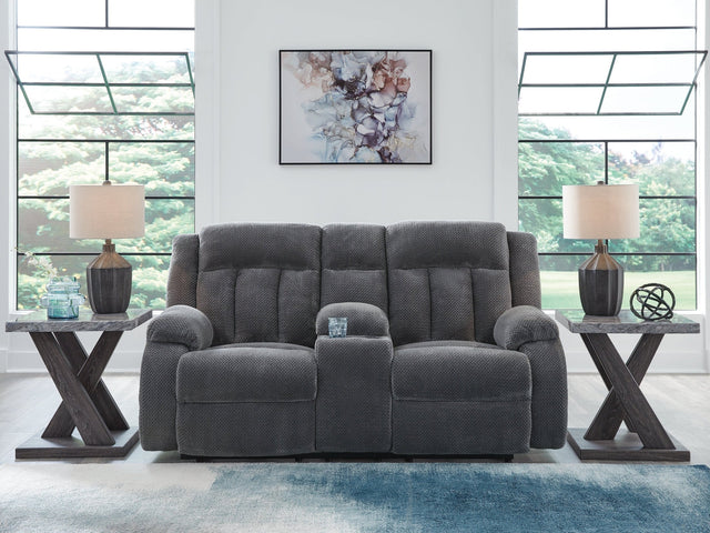 Observation Steel Reclining Power Loveseat w/Console (Online Special Price) - Ornate Home
