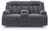 Observation Steel Reclining Power Loveseat w/Console (Online Special Price) - Ornate Home