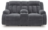 Observation Steel Reclining Power Loveseat w/Console - Ornate Home