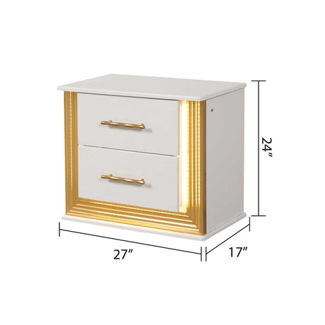 Obsession White & Gold Nightstand - Ornate Home